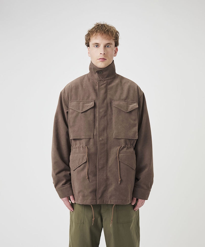 Synthetic Leather Field Jacket BR/ブラウン L(MEN)
