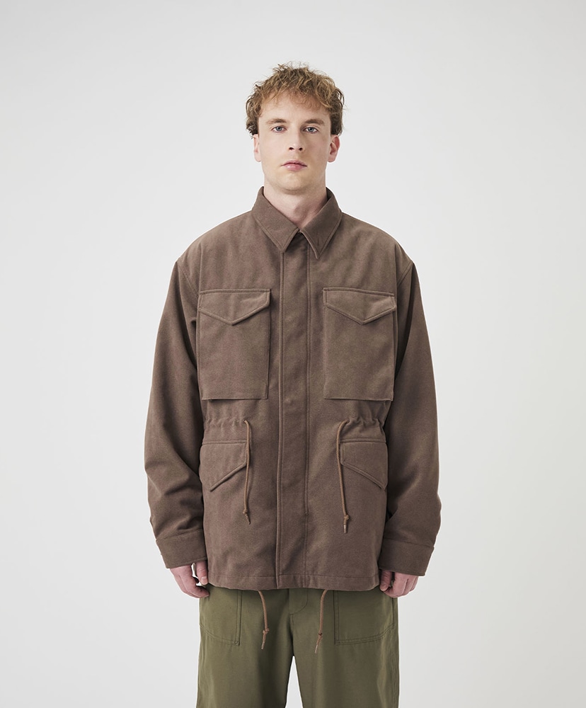 Synthetic Leather Field Jacket BR/ブラウン L(MEN)