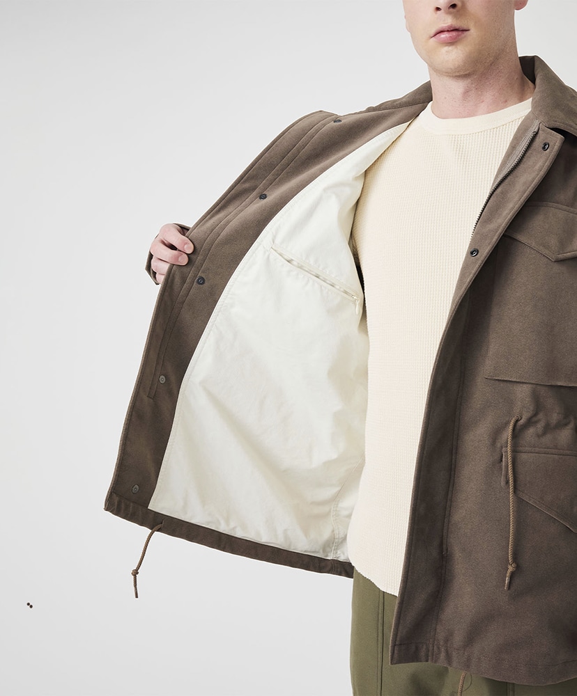 Synthetic Leather Field Jacket BR/ブラウン L(MEN)