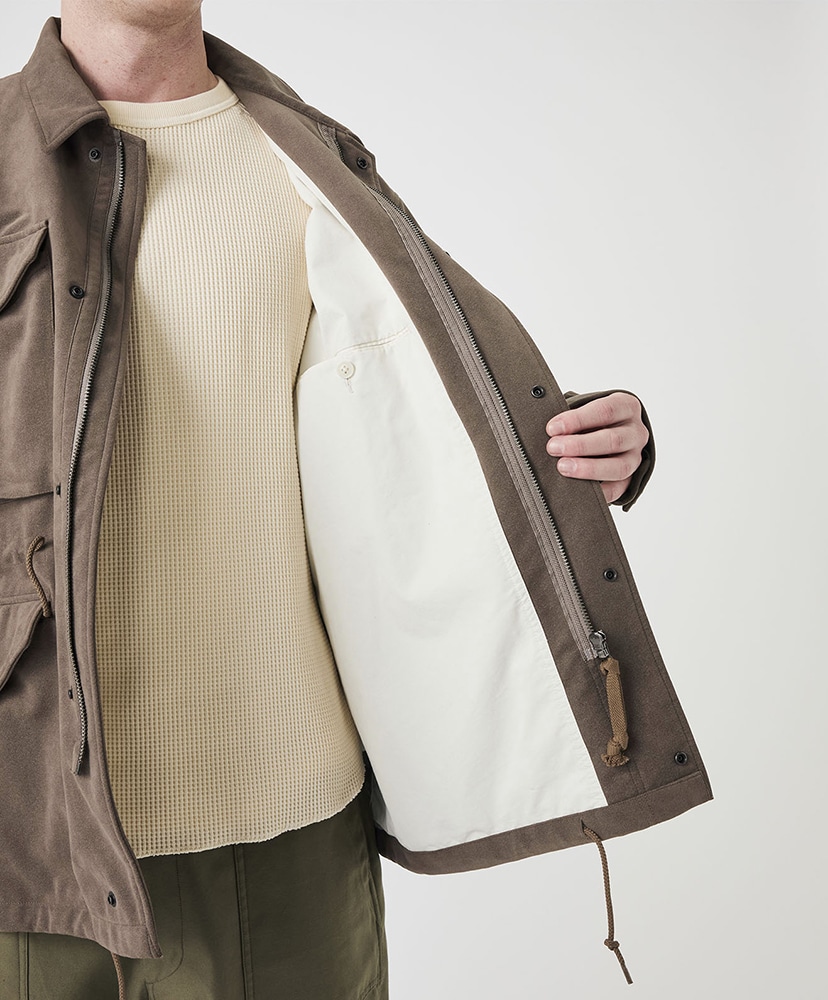 Synthetic Leather Field Jacket BR/ブラウン L(MEN)