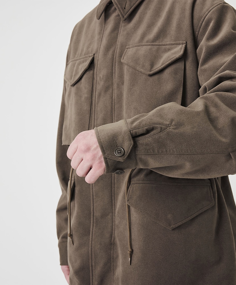 Synthetic Leather Field Jacket BR/ブラウン L(MEN)