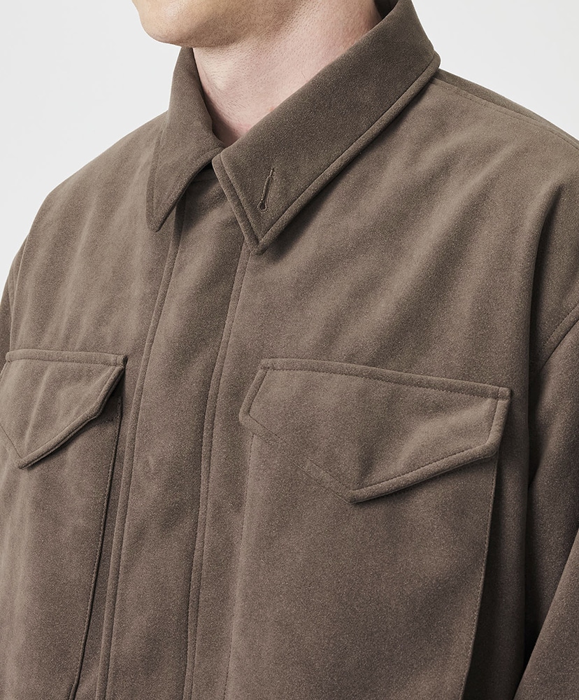 Synthetic Leather Field Jacket BR/ブラウン L(MEN)