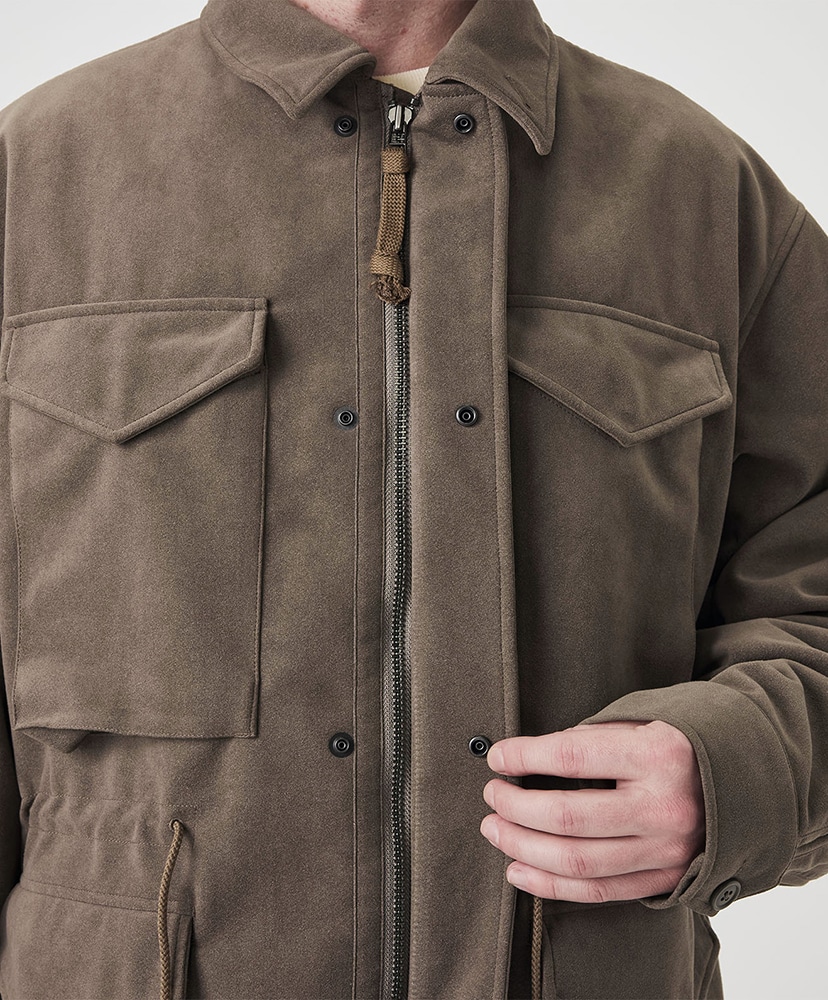 Synthetic Leather Field Jacket BR/ブラウン L(MEN)