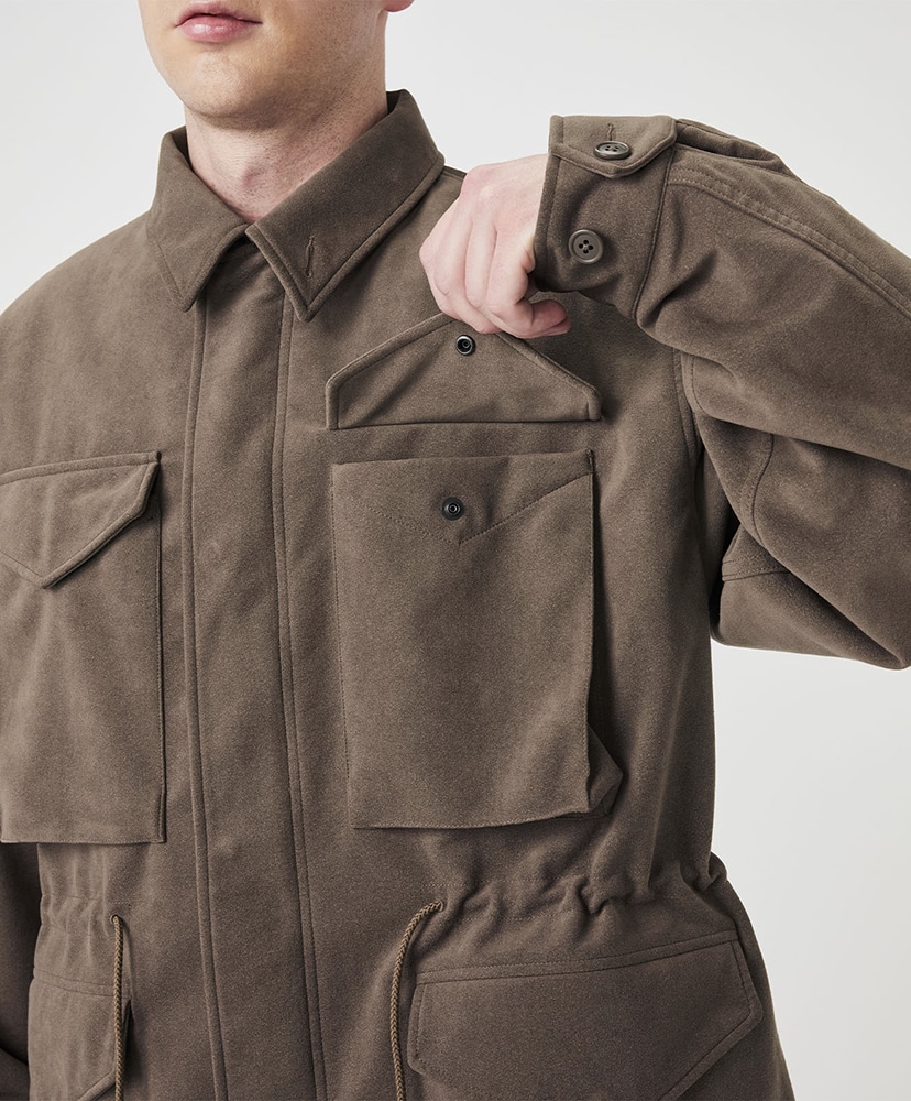 Synthetic Leather Field Jacket BR/ブラウン L(MEN)