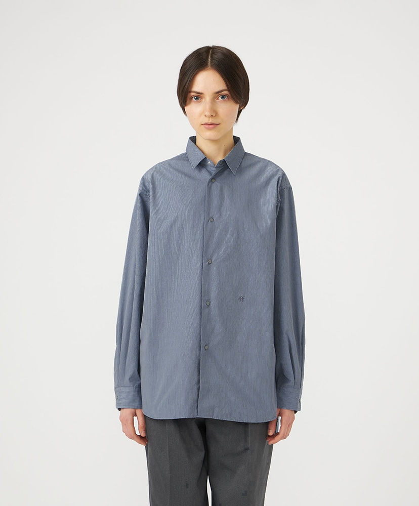 Regular Collar Striped Wind Shirt H/グレー 0(WOMEN)