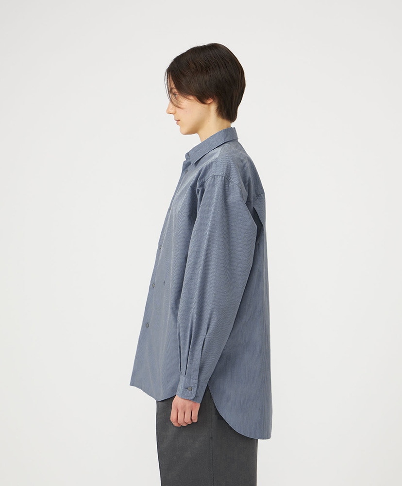 Regular Collar Striped Wind Shirt H/グレー 0(WOMEN)