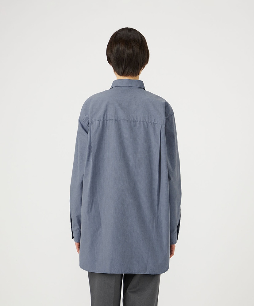 Regular Collar Striped Wind Shirt H/グレー 0(WOMEN)