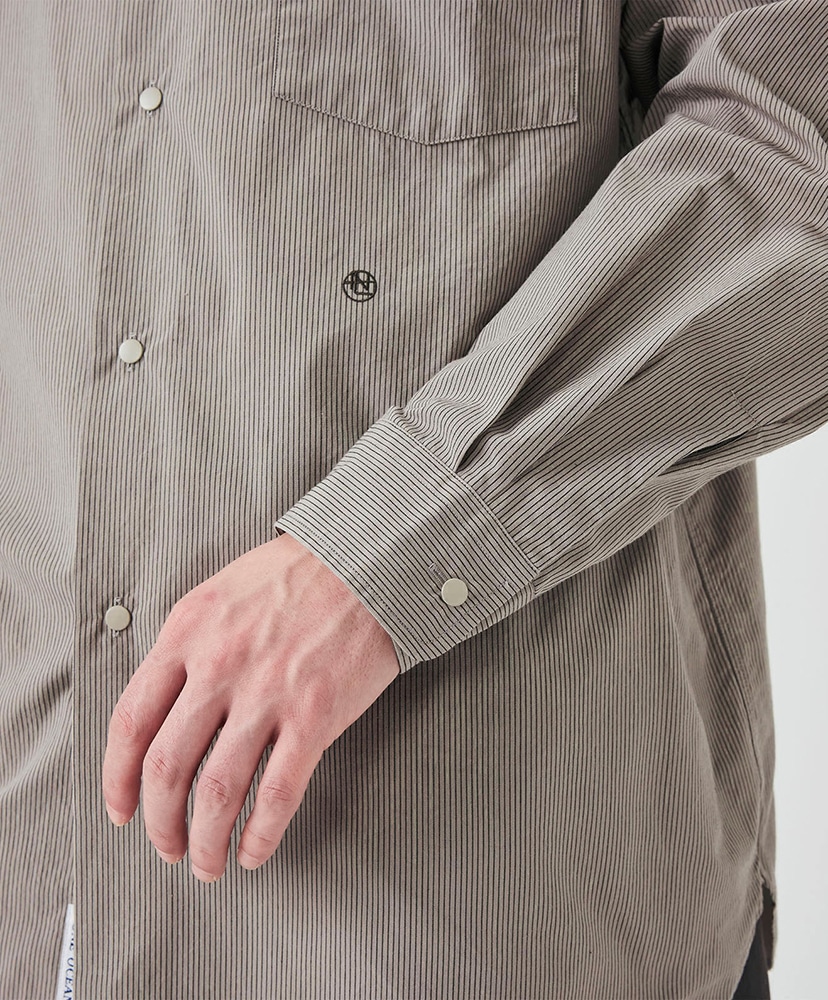 Regular Collar Striped Wind Shirt SX/サックス 0(WOMEN)
