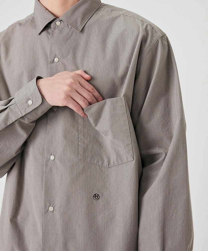 Regular Collar Striped Wind Shirt SX/サックス 0(WOMEN)