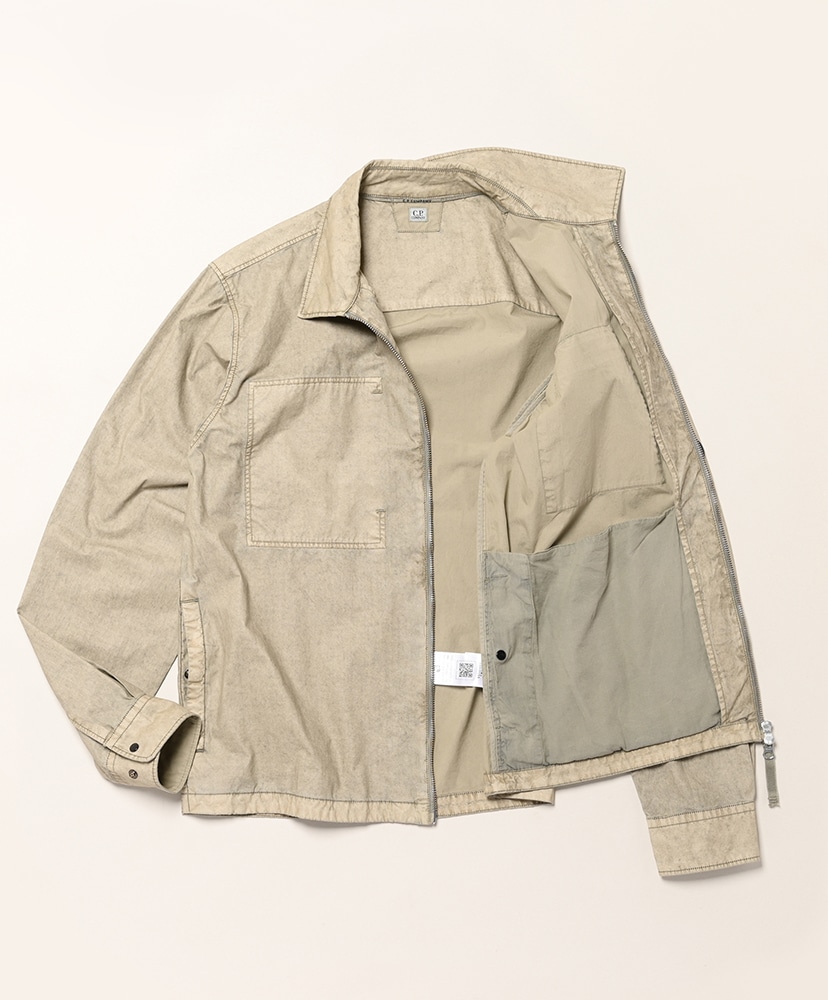 Cotton Plain Face Resined Lens Zipped Overshirt Fallen Rock/フォールンロック L(MEN)