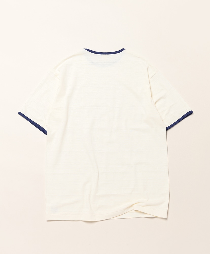 Lot 4059 リンガーT-shirts 無地 Cream×Navy/クリーム×ネイビー L(MEN)