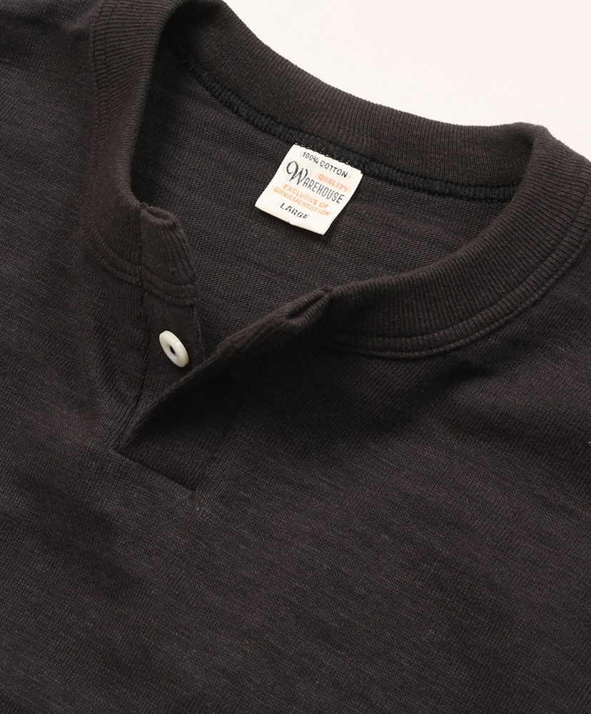 Lot.4082 1ボタンヘンリーネックT Sumi/スミクロ L(MEN)