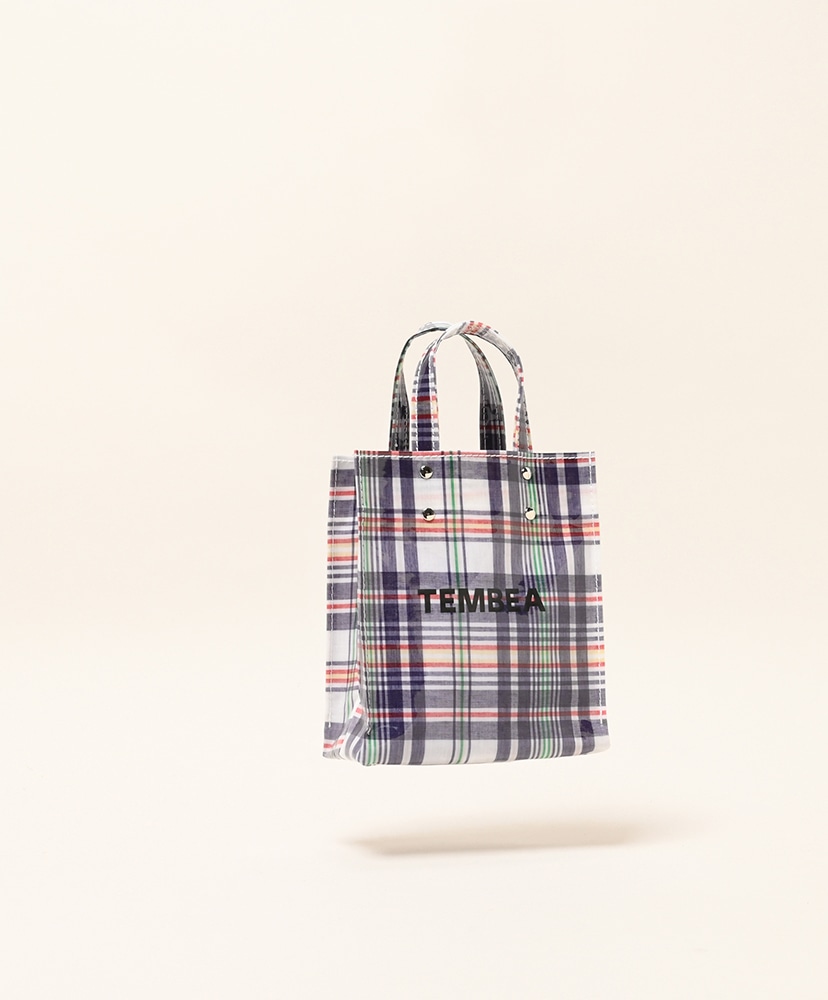 Paper Tote Mini - PVC(ONE Check Navy/チェックネイビー): TEMBEA