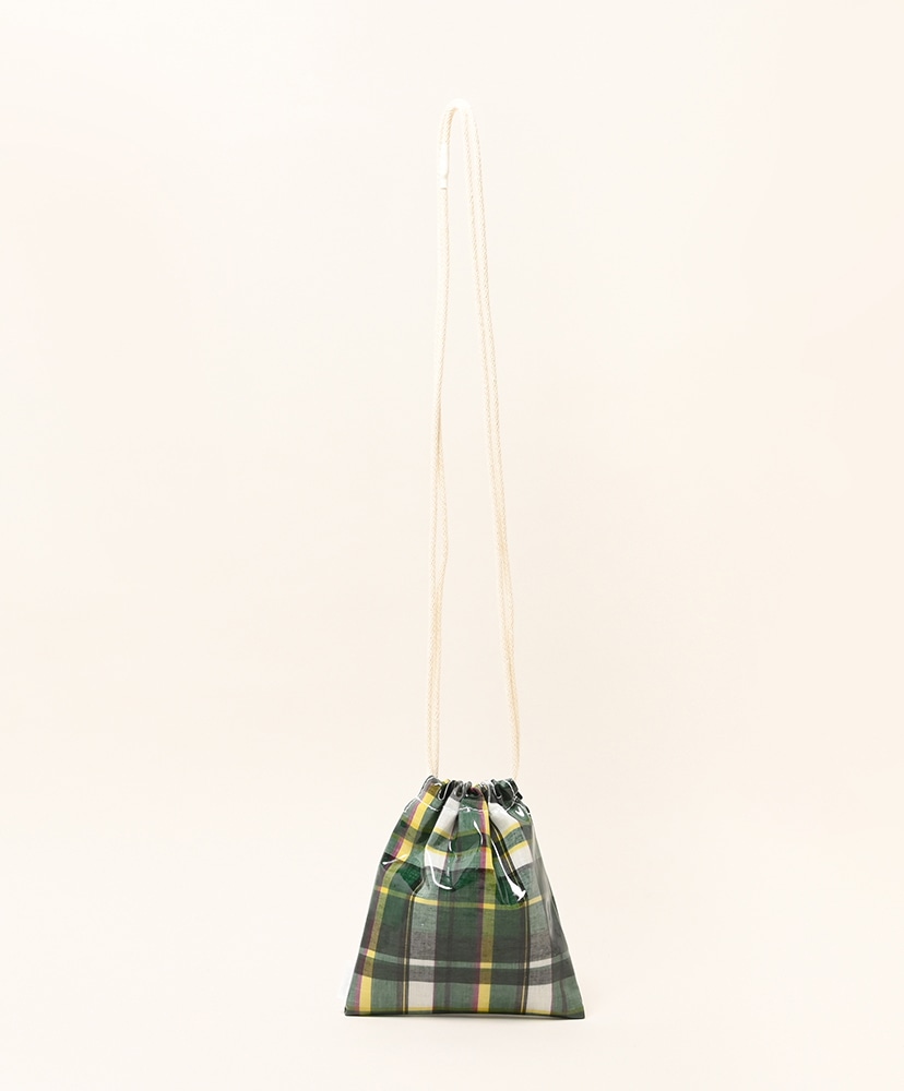 巾着 Pochette - PVC Check Green/チェックグリーン ONE