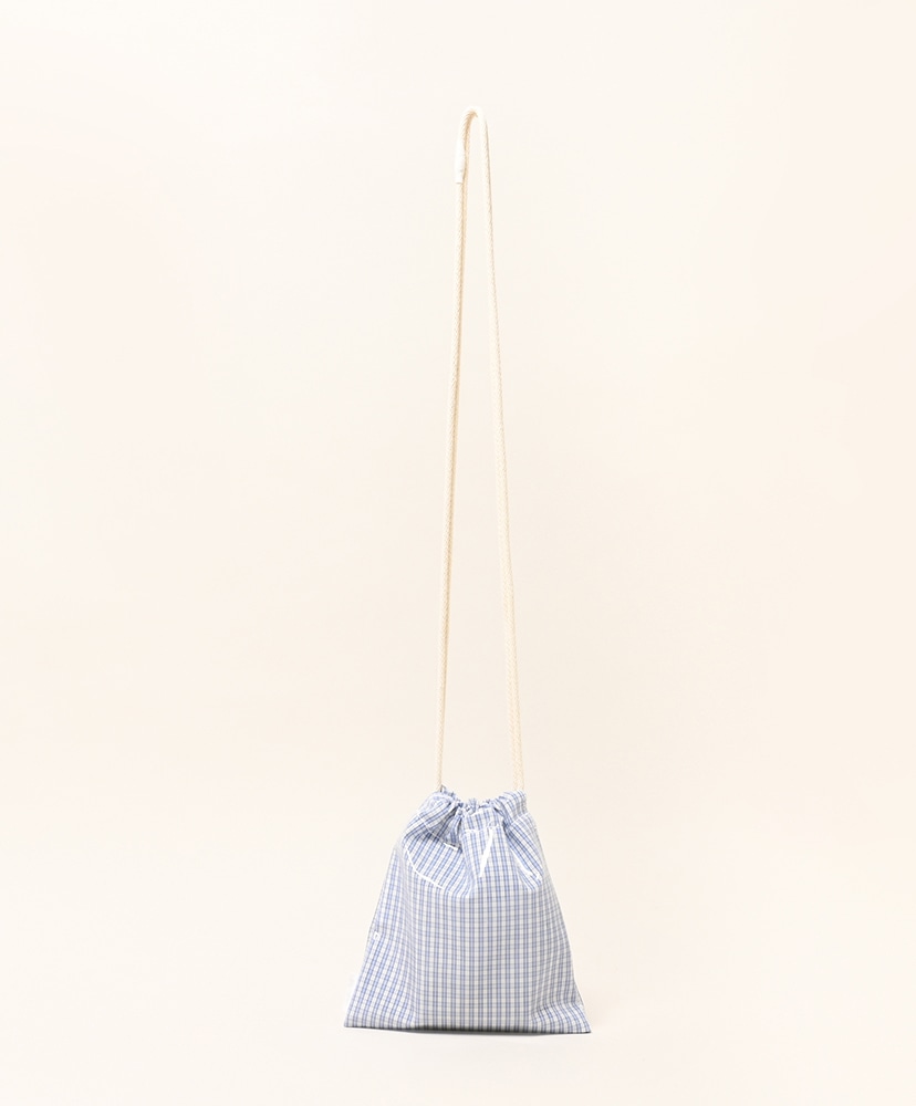 巾着 Pochette - PVC Check Lt-Blue/チェックライトブルー ONE