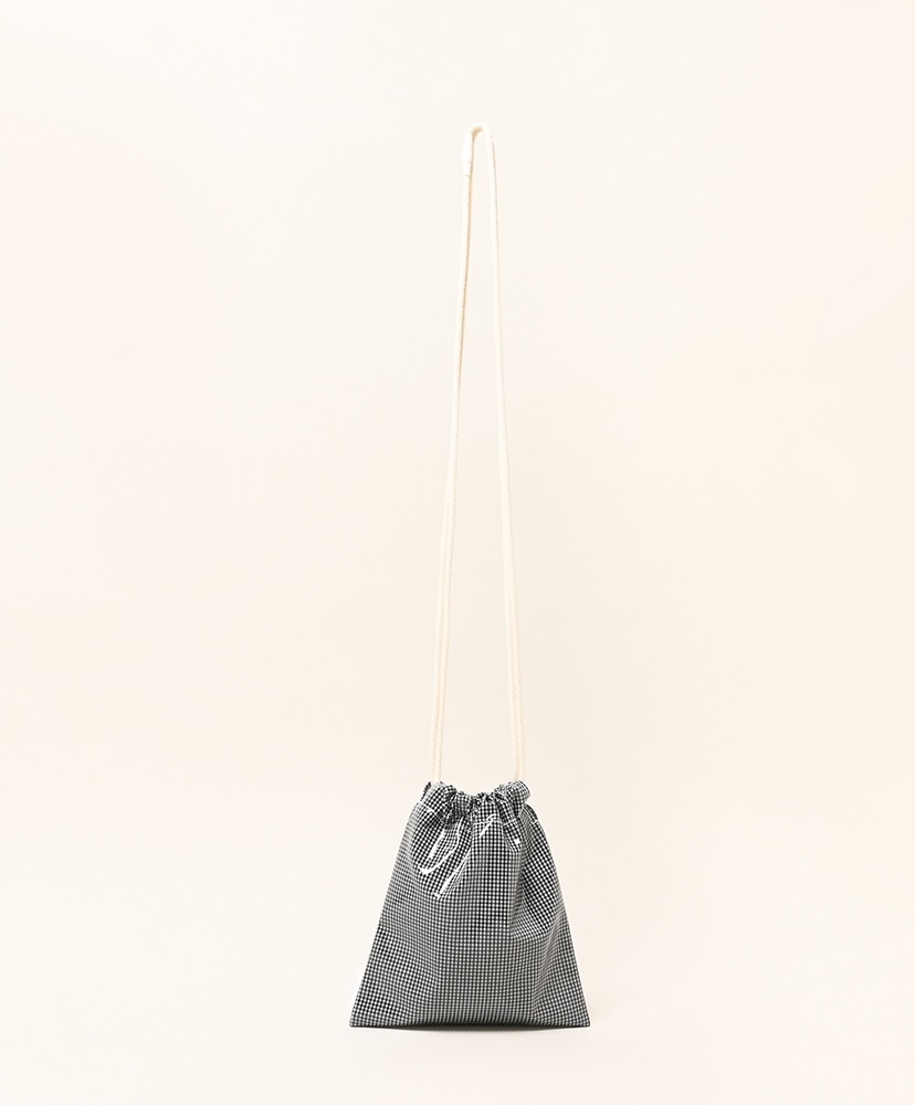 巾着 Pochette - PVC Gingham Small Black/ギンガムスモールブラック ONE
