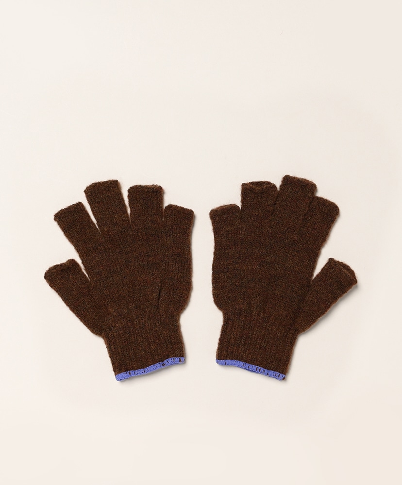 Fingerless Gunte Brown×Lavender/ブラウン×ラベンダー M(UNISEX)