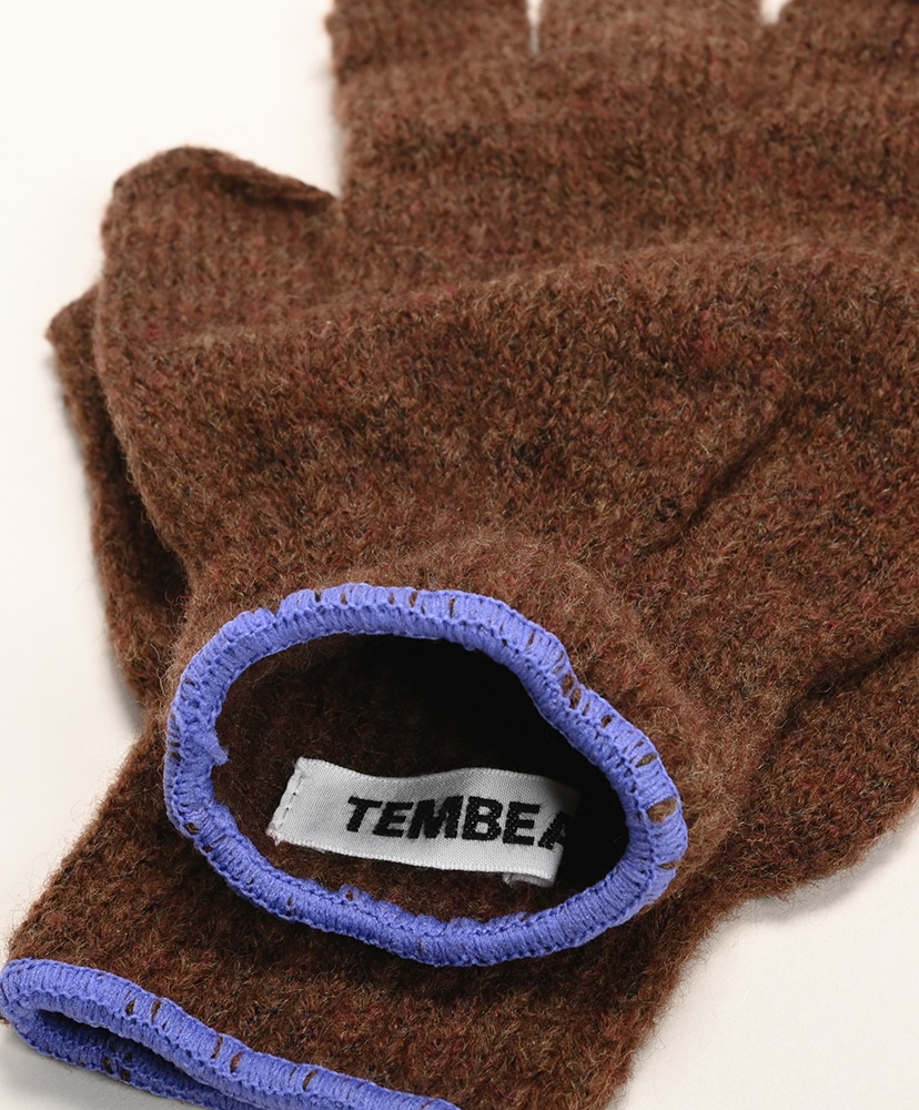 Fingerless Gunte Brown×Lavender/ブラウン×ラベンダー M(UNISEX)