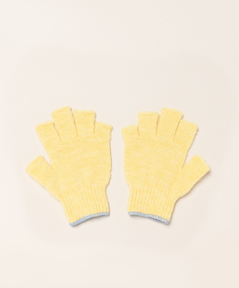 Fingerless Gunte Lt-Yellow×Ice Grey/ライトイエロー×アイスグレー M(UNISEX)