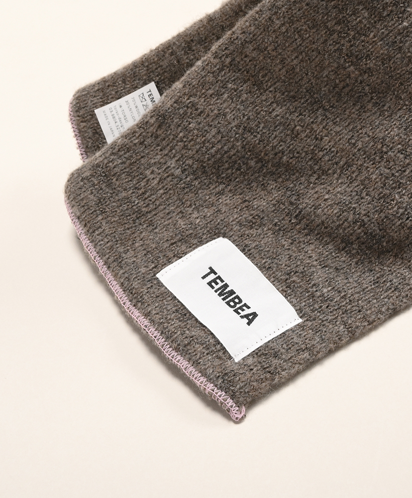 Muffler - Wool Nylon Dk-Beige×Smoky Pink/ダークベージュ×スモーキーピンク ONE