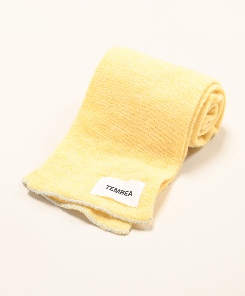 Muffler - Wool Nylon Lt-Yellow×Ice Grey/ライトイエロー×アイスグレー ONE