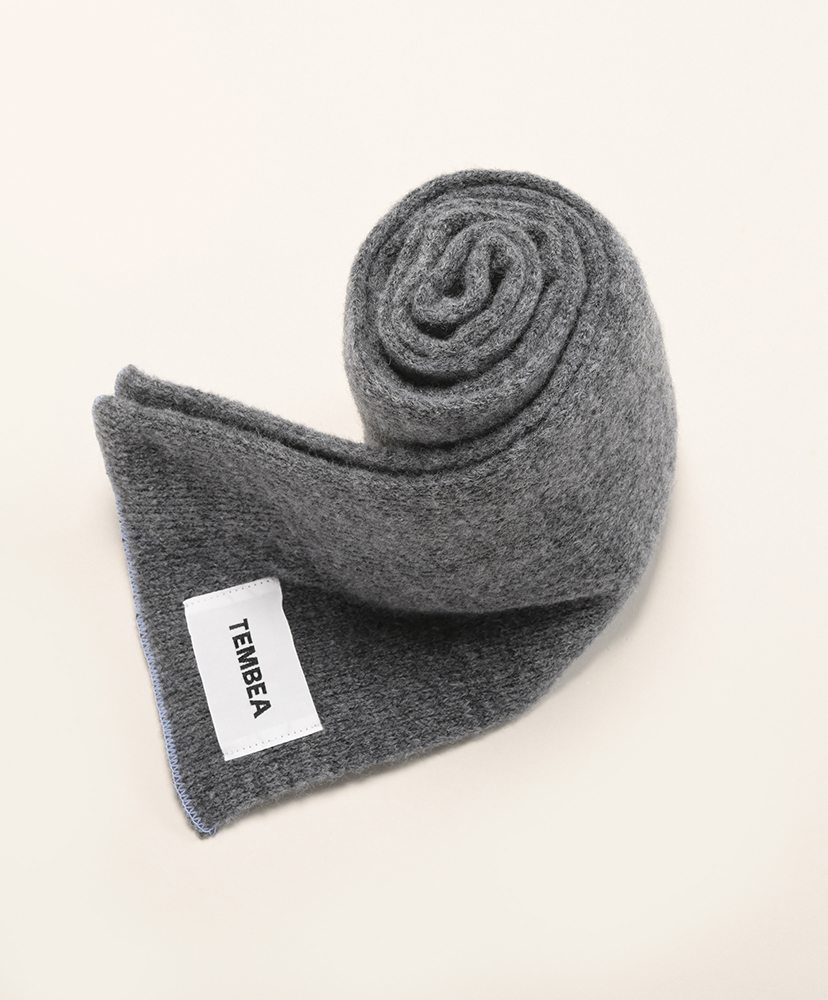 Muffler - Wool Nylon Mid Grey×Sax/ミッドグレー×サックス ONE