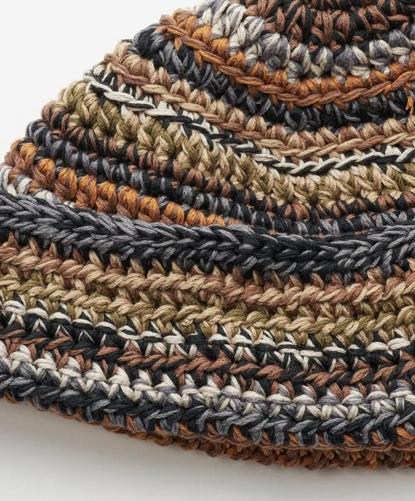Poly Cotton Hand Knit Watch Cap D.Mix/ダークミックス F