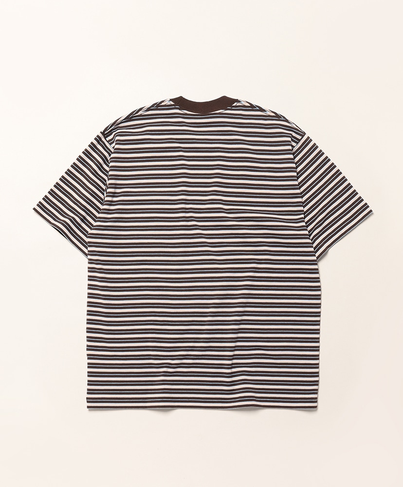 Men's Pocket T-shirt DK.Brown×Beige×Sax Multi/ダークブラウン×ベージュ×サックスマルチ L(MEN)