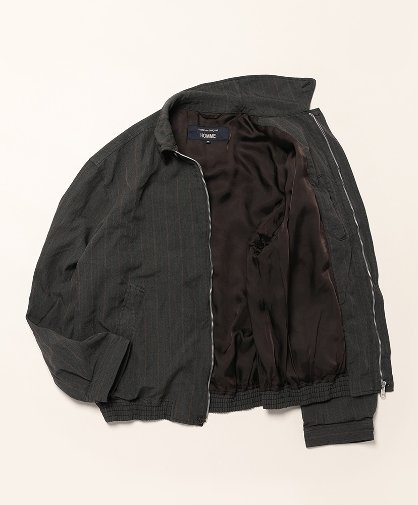 HR-J004-051 - エステルヘリンボーンストライプ加工 Brown/ブラウン M(MEN)