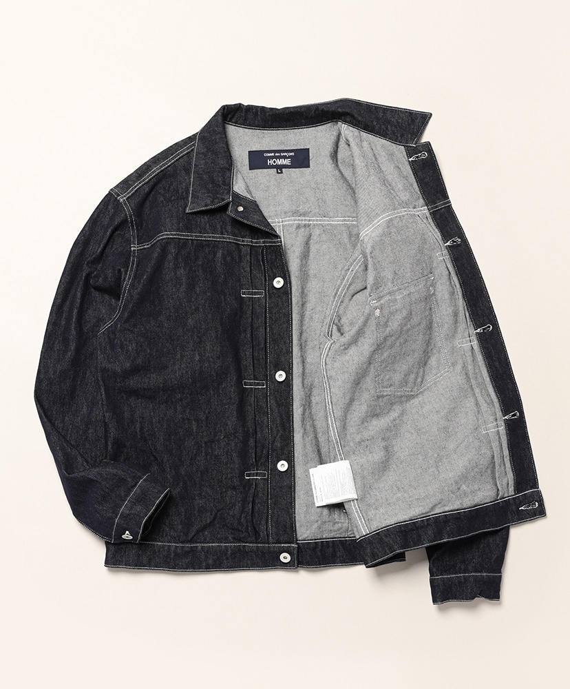 HR-J011-051 - 綿反応デニム 製品洗 Navy×White/ネイビー×ホワイト L(MEN)