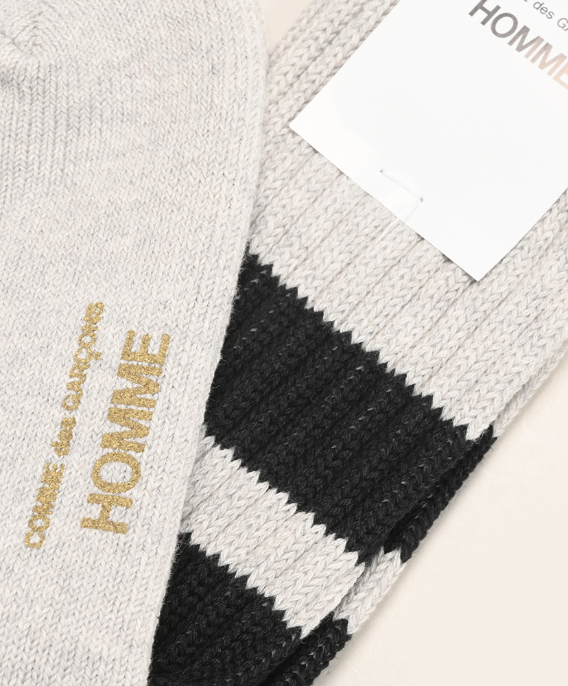 HR-K501-051 - 綿ローゲージパイルライン入り Heather Gray×Black/ヘザーグレー×ブラック OS