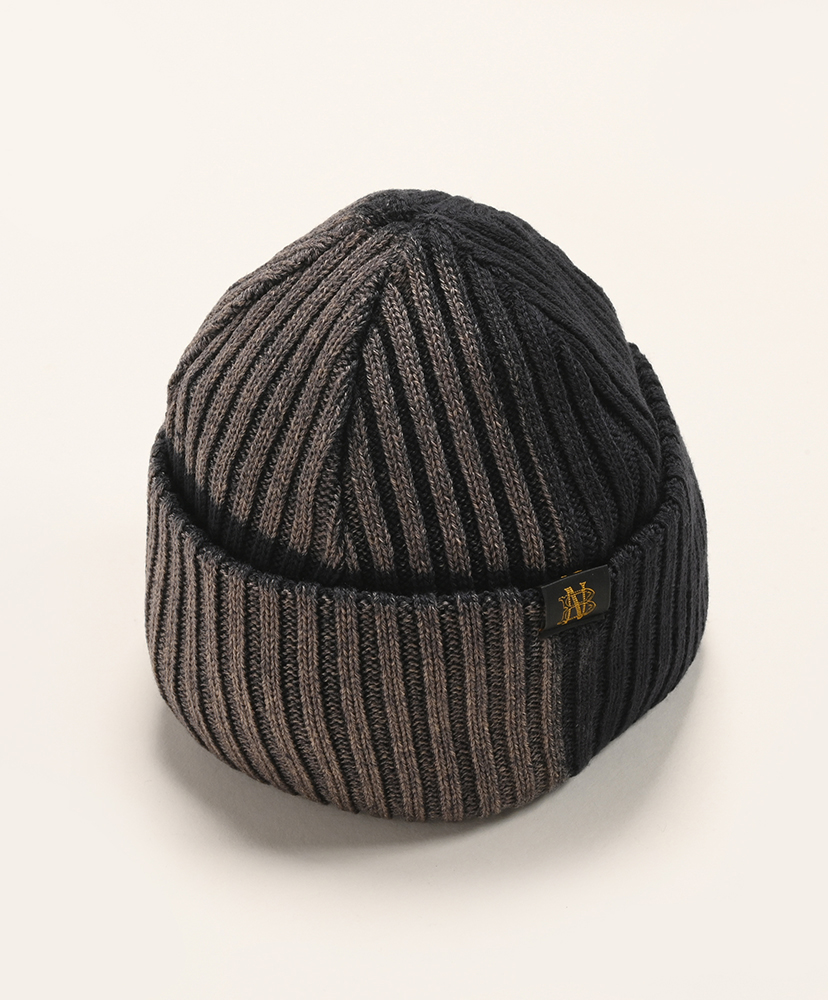 HR-N005-051 - ウール梳毛リブブリーチ加工×Batoner Navy/ネイビー OS
