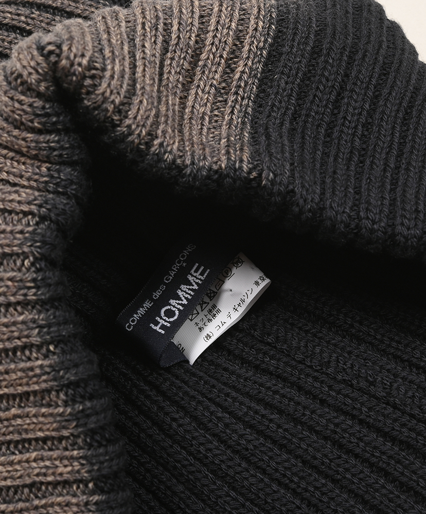 HR-N005-051 - ウール梳毛リブブリーチ加工×Batoner Navy/ネイビー OS