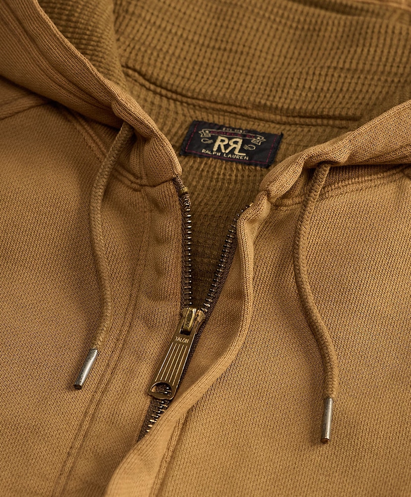 ガーメントダイド フリース フルジップ フーディ タン L(MEN)