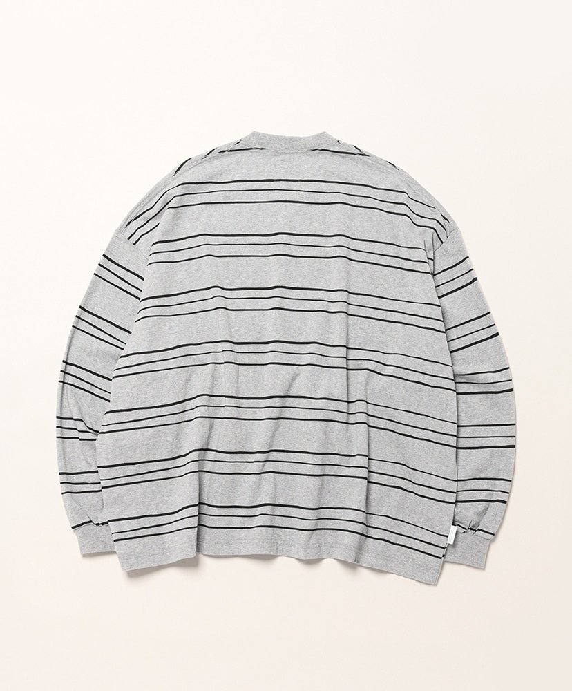 Super Big LS Tee (Multi Stripe) Grey M/グレーエム L(MEN)