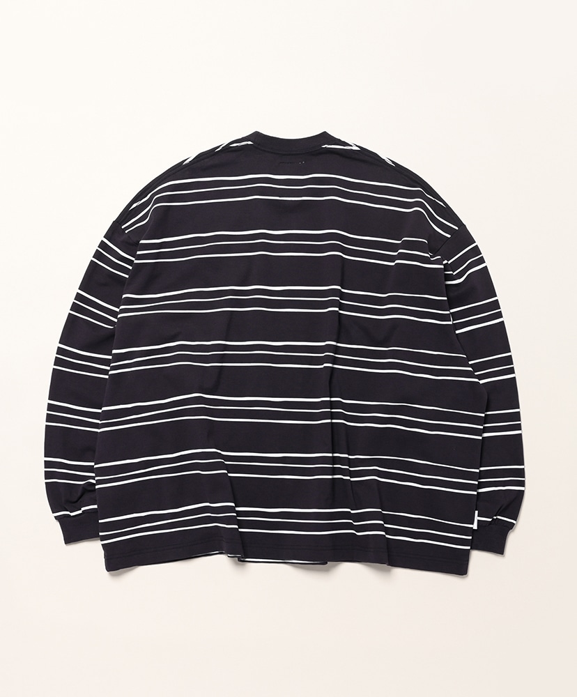 Super Big LS Tee (Multi Stripe) Navy/ネイビー L(MEN)