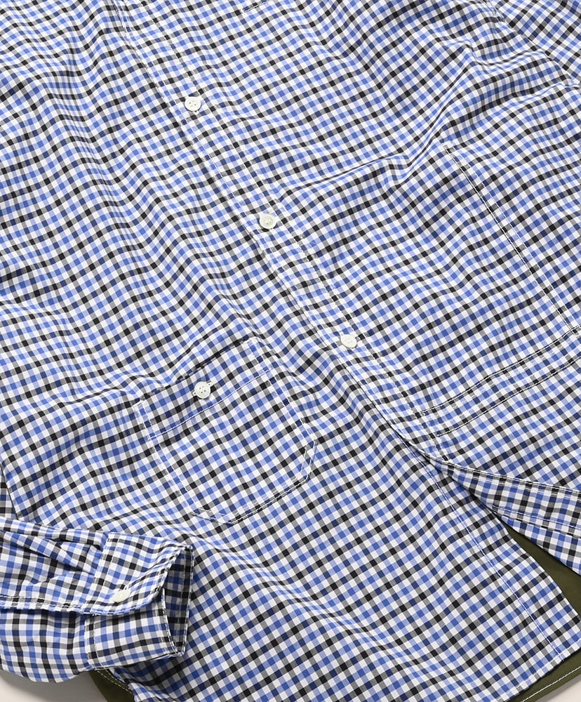 WR-B002-05 綿チェック×綿コーデュロイ×綿リップストップ White×Blue×Black/ホワイト×ブルー×ブラック L(MEN)
