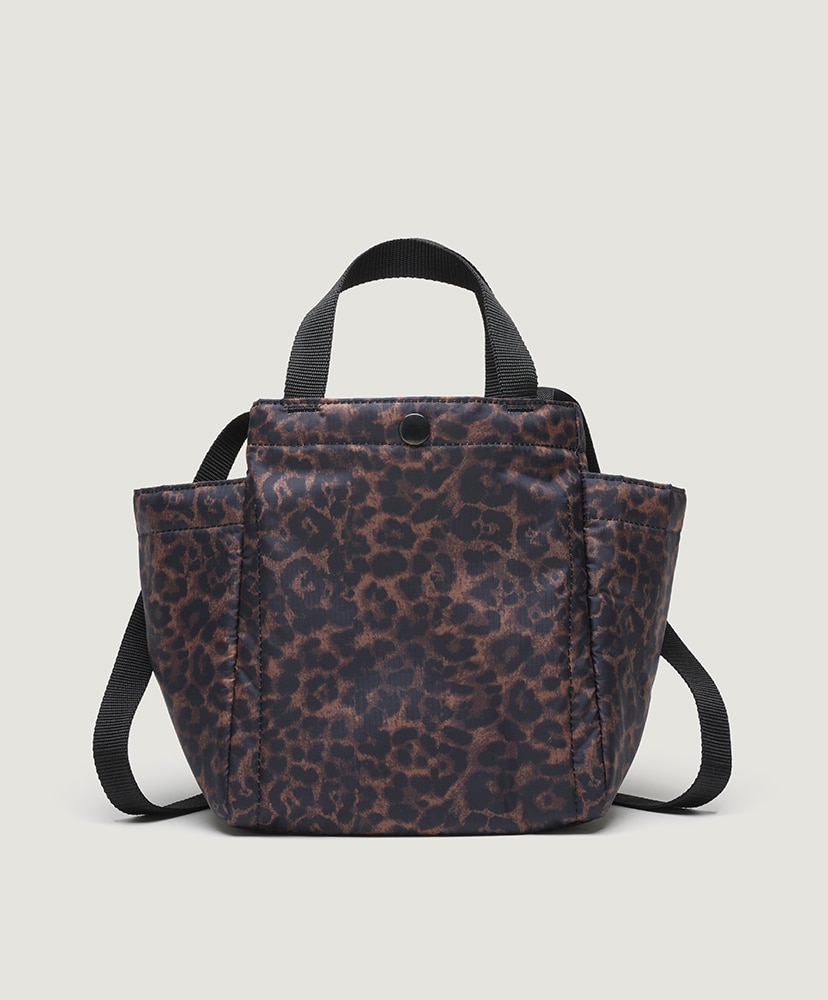 Small Side Pocket Tote Puffer Leopard/レオパード F
