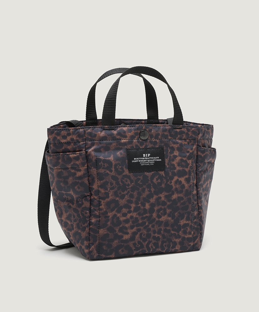 Small Side Pocket Tote Puffer Leopard/レオパード F