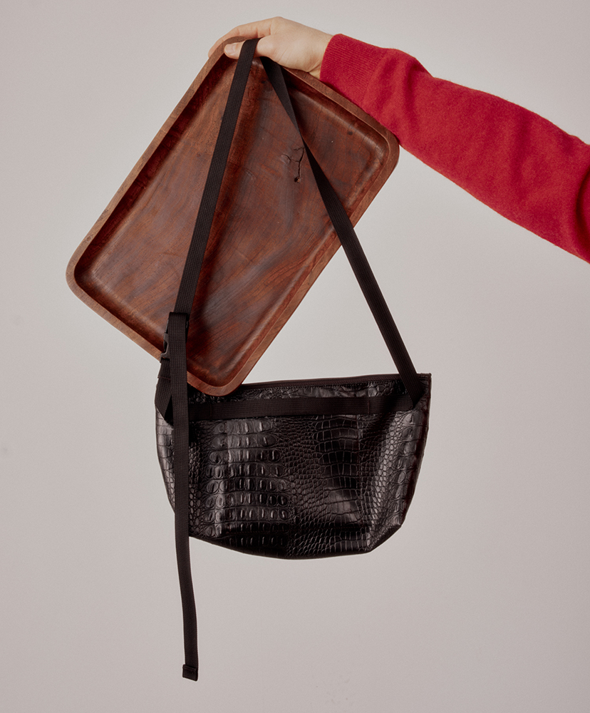 Fannypack Crossbody Croco Black/ブラック F