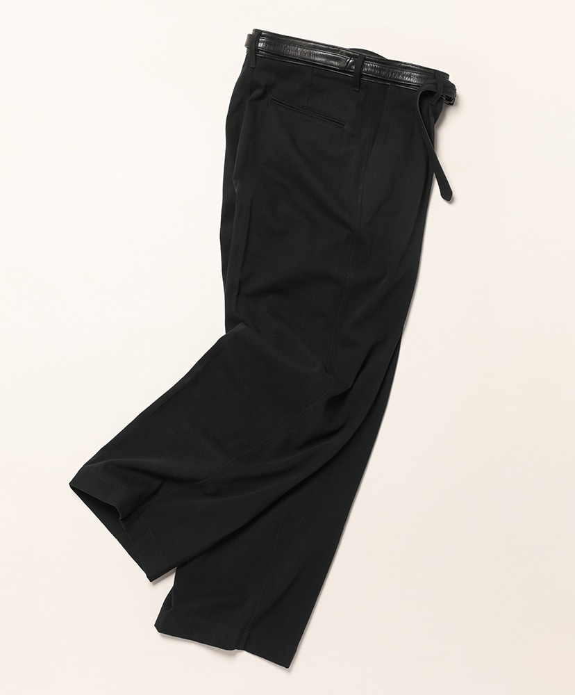 Denim-Leather Belted Trousers Black/ブラック 0(WOMEN)