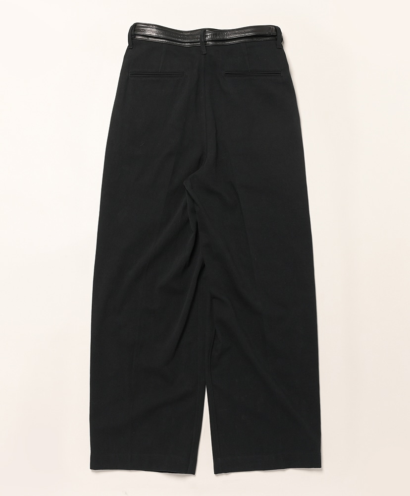 Denim-Leather Belted Trousers Black/ブラック 0(WOMEN)