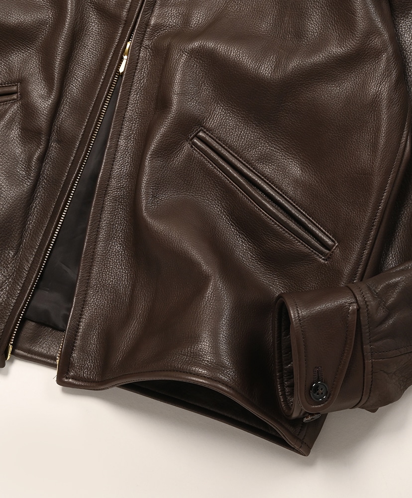 Steer Leather Racer Jacket DarkBrown/ダークブラウン 2(MEN)