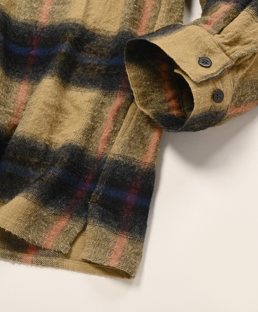 Cotton Rayon Ombre Open-collar Shirt L/S DustyBeige/ダスティベージュ 1(MEN)