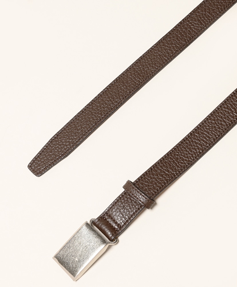 LOFTMAN別注 Shrink Leather Box Buckle Belt Dark Brown/ダークブラウン M