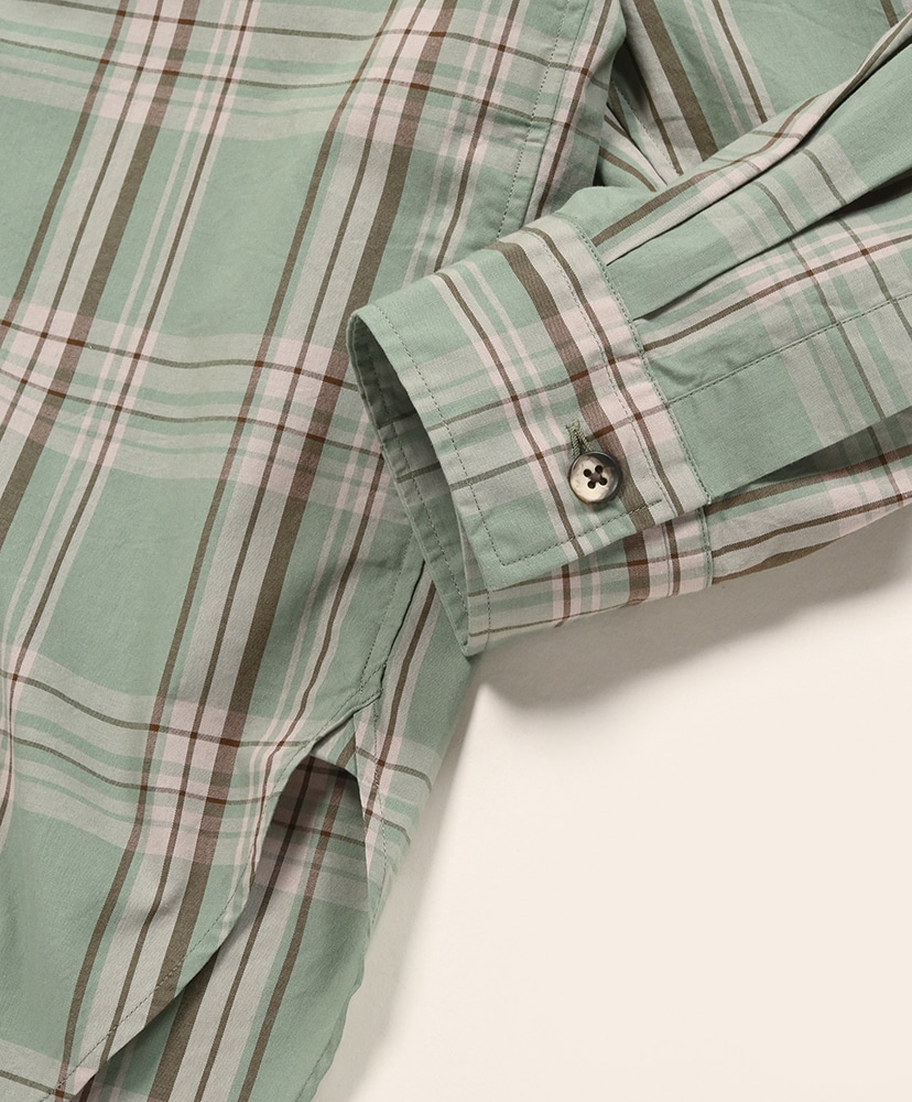 Stand Collar 2 Button SH Green Tartan/グリーンタータン ONE