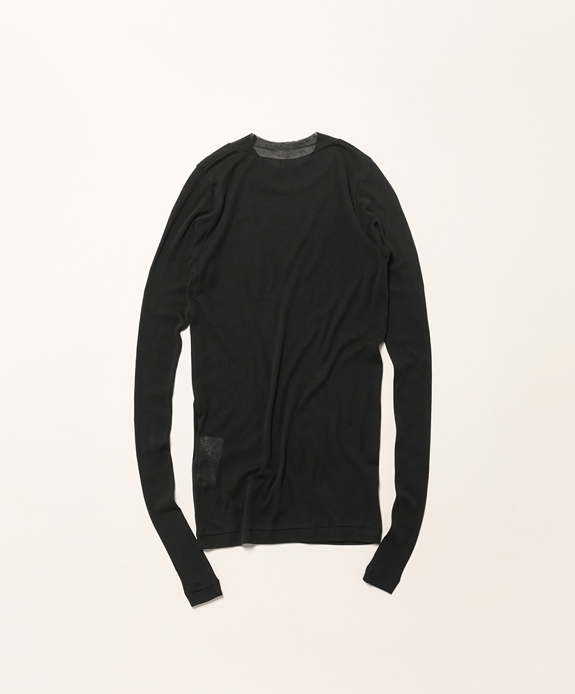 Super High Gauge Sheer Rib L/S Tee Black/ブラック 1(WOMEN)