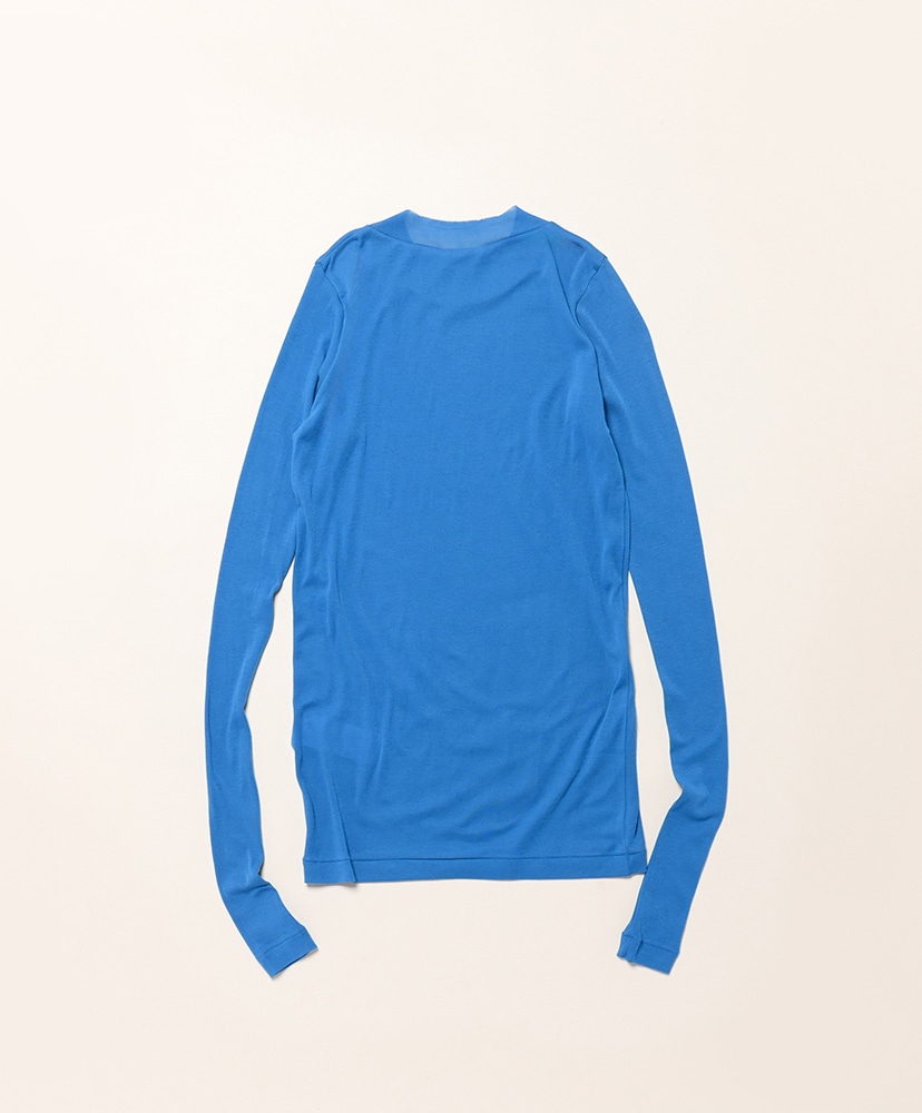 Super High Gauge Sheer Rib L/S Tee Blue/ブルー 1(WOMEN)
