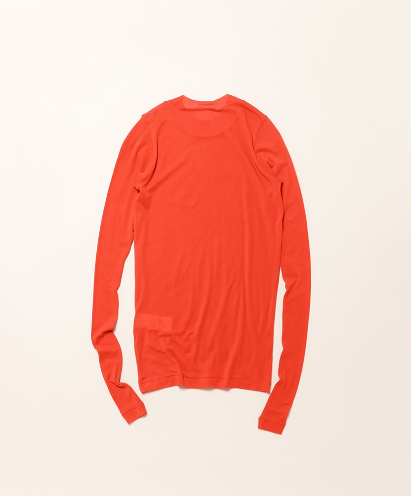 Super High Gauge Sheer Rib L/S Tee Red/レッド 1(WOMEN)