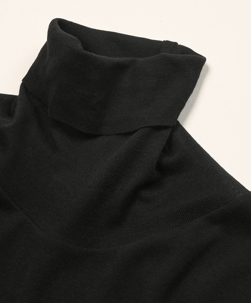 Super High Gauge Sheer Rib Turtle Neck L/S Tee Black/ブラック 1(WOMEN)